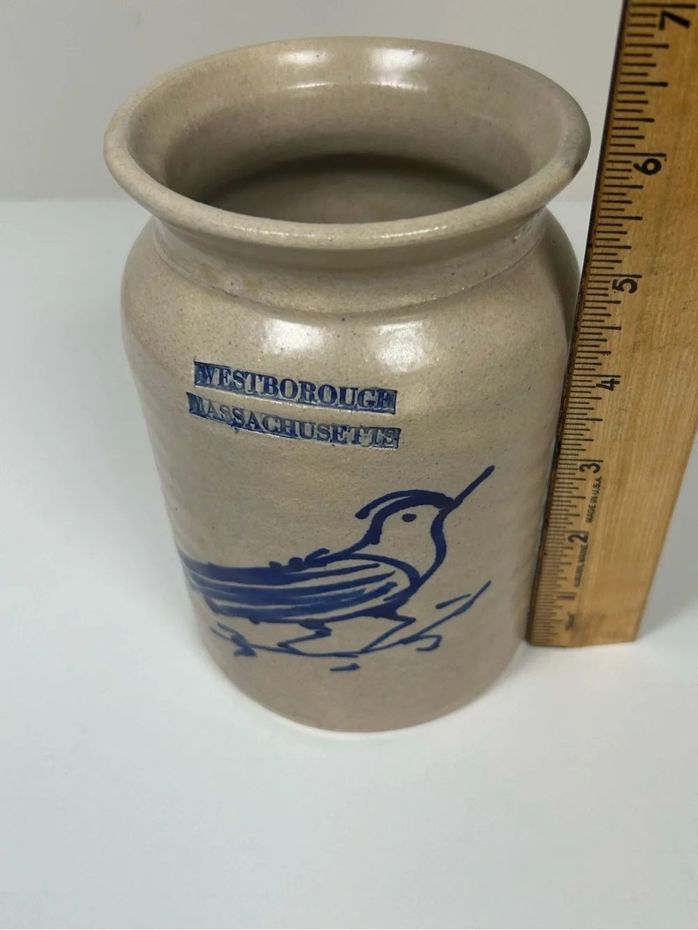 Nancy Sampson 6” Vintage 1988 Stoneware Pottery Jar Westborough Westminster Mass